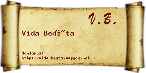 Vida Beáta névjegykártya